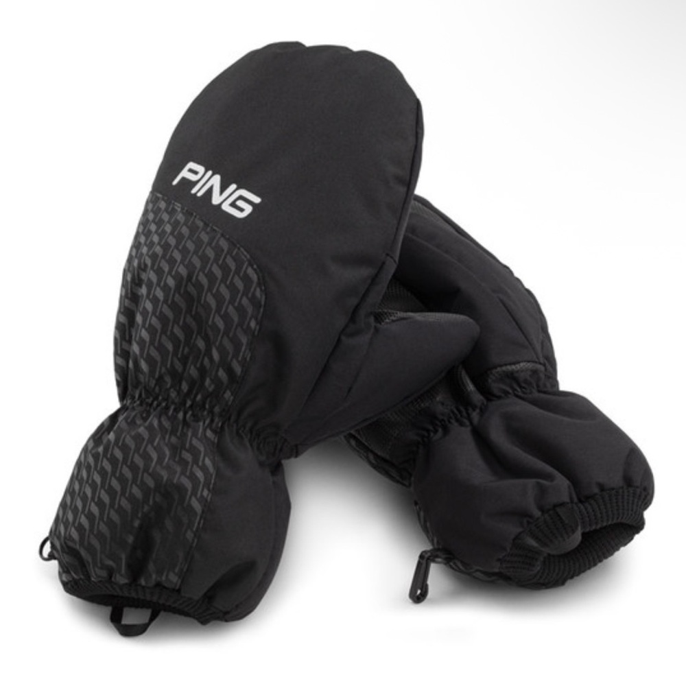 New PING Golf Black Cart Mittens Gloves OSFA Unisex NWT